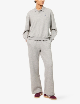 POLO RALPH LAUREN: Brand-Embroidery Long-Sleeves Cotton-Blend Polo Sweatshirt