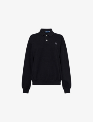 POLO RALPH LAUREN: Brand-Embroidery Long-Sleeves Cotton-Blend Polo Sweatshirt