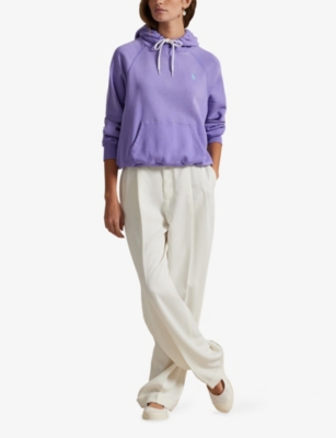 POLO RALPH LAUREN: Logo-Embroidered Relaxed-Fit Cotton-Blend Hoody