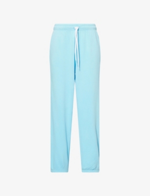Polo Ralph Lauren Womens Turquoise Nova Elasticated-cuffs Straight-leg Cotton-blend Jogging Bottoms