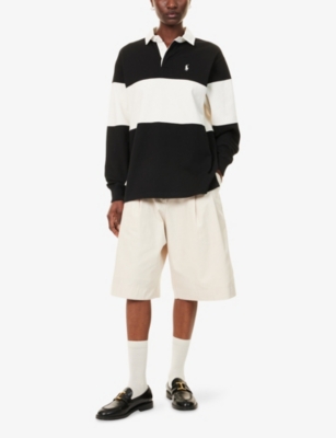 POLO RALPH LAUREN: Contrast-Panel Long-Sleeves Cotton-Jersey Rugby Shirt