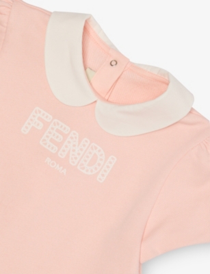 FENDI: Peter Pan-Collar Ruffled Cotton Dress 9-36 Months