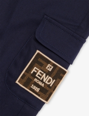 FENDI: Logo-Patch Relaxed-fit Cotton-Jersey Joggers 18-36 Months