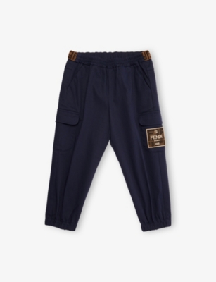 FENDI: Logo-Patch Relaxed-fit Cotton-Jersey Joggers 18-36 Months