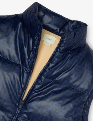 FENDI: FF-Monogram Shell-Down Puffer Gilet 10-12+ Years