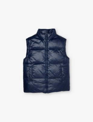 FENDI: FF-Monogram Shell-Down Puffer Gilet 10-12+ Years