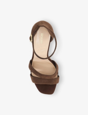 Dune Womens Brown Suede Majestical Suede Heeled Sandals Eur 39 / 6 Uk