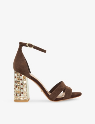 Dune Womens Brown Suede Majestical Suede Heeled Sandals Eur 39 / 6 Uk