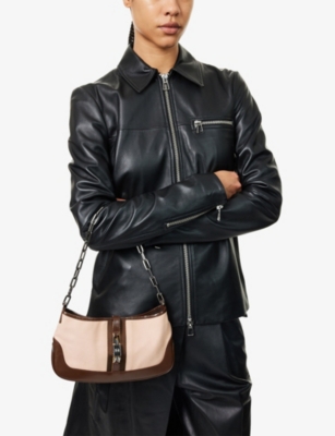 RESELFRIDGES: Pre-Loved Gucci Jackie Chain Canvas Shoulder Bag