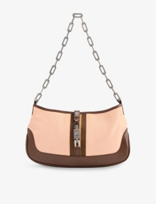 RESELFRIDGES: Pre-Loved Gucci Jackie Chain Canvas Shoulder Bag