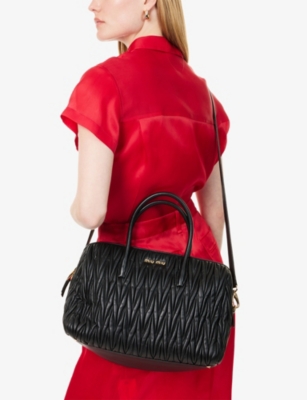 RESELFRIDGES: Pre-Loved Miu Miu Nappa Zip Leather Top-Handle Bag
