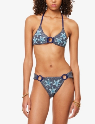 OCEANUS WOMENS OCEANUS MIAS MARINA RHINESTONE-EMBELLISHED BIKINI 