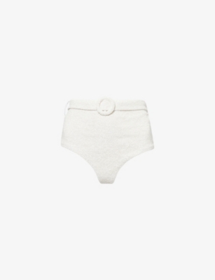 OCEANUS WOMENS OCEANUS ATHENA HIGH-RISE BEADED BIKINI BOTTOMS 