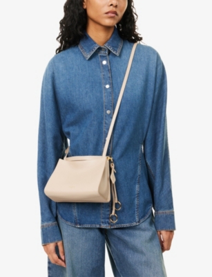 Alaïa Womens Grege Le Click Square Small Leather Cross-body Bag