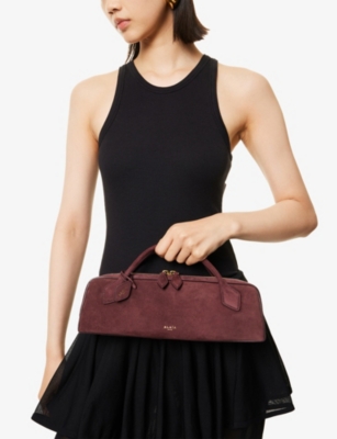ALAIA: Le Teckel Suede Clutch Bag