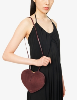 Alaïa Womens Rouge Grenat Le Coeur Foil-print Logo Leather Shoulder Bag