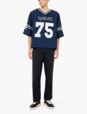 Represent X Iron Maiden Anniversary Number 75 Star-embellished Jersey In Blue