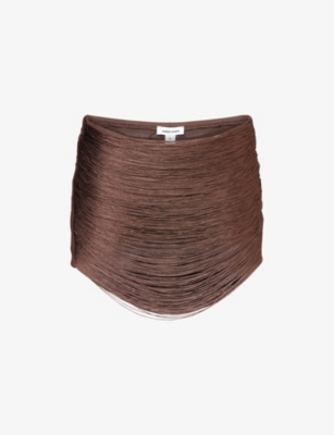 Jaded London Womens Lavinia Tassel Woven Mini Skirt Brown Xs