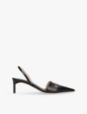 Tom Ford Womens Dark Brown Eva 55 Leather Slingback Pumps Eur 39 / 6 Uk