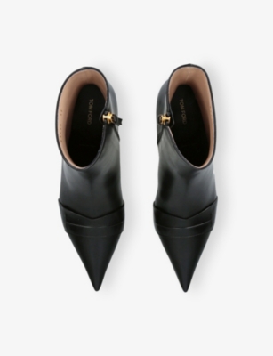 TOM FORD: Eva 55 Leather Heeled Ankle Boots