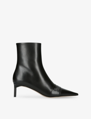 Tom Ford Womens Black Eva 55 Leather Heeled Ankle Boots Eur 39 / 6 Uk