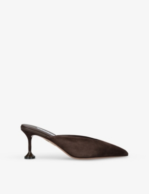 AQUAZZURA: Bisous 65 Suede Heeled Mules
