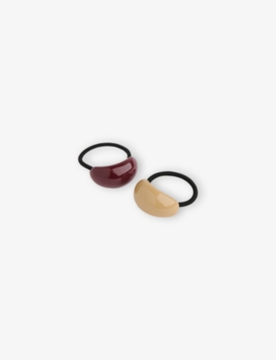 WHISTLES: Resin-Embellished Set of Two Woven Hair Ties