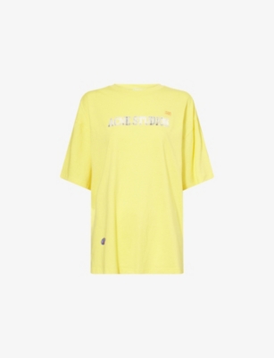 ACNE STUDIOS: Frayed-Logo Short-Sleeve Cotton-Jersey T-Shirt