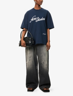 ACNE STUDIOS: Logo-Embroidery Relaxed Cotton-Piqué T-Shirt