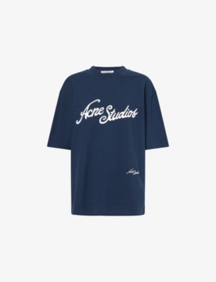 ACNE STUDIOS: Logo-Embroidery Relaxed Cotton-Piqué T-Shirt
