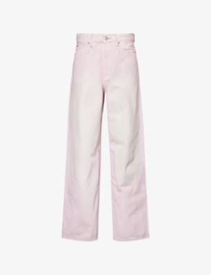 Acne Studios Womens Pale Pink 1981 Wide-leg Denim Jeans Xxs
