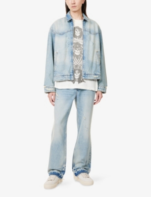REPRESENT: Brand-Embossed Denim Jacket