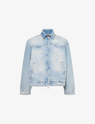 REPRESENT: Brand-Embossed Denim Jacket