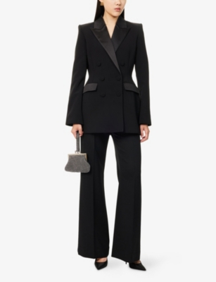 NADINE MERABI: Monica Satin-Trim Woven Blazer
