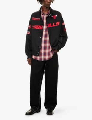 NEW ERA: Chicago Bulls Embroidered-Patch Cotton Moto Jacket