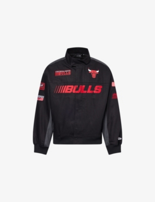 NEW ERA: Chicago Bulls Embroidered-Patch Cotton Moto Jacket