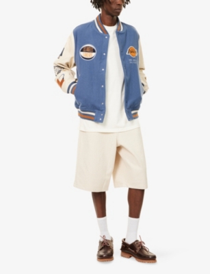 NEW ERA: LA Lakers Embroidered-Patch Wool-Blend Varsity Jacket