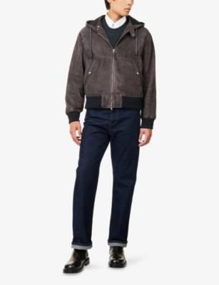 TOM FORD: Hooded Blouson Suede Jacket