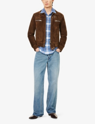 TOM FORD: Blouson Patch-Pocket Soft Suede Jacket
