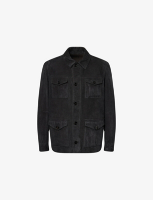TOM FORD: Light Pocket Long-Sleeve Suede Jacket