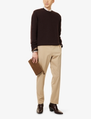 Tom Ford Mens Sand Straight-leg Twill Stretch-cotton Chino In Neutral