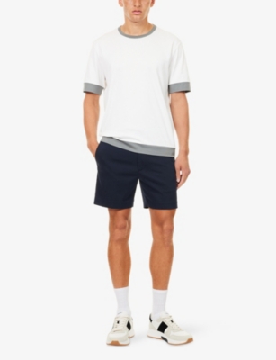 Tom Ford Mens Navy Twill Regular-fit Stretch-cotton Shorts In Blue