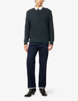 TOM FORD: Crewneck Knitted Wool Cashmere Blend Jumper