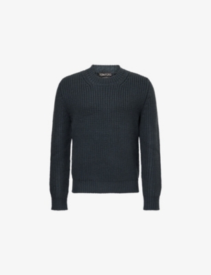 TOM FORD: Crewneck Knitted Wool Cashmere Blend Jumper