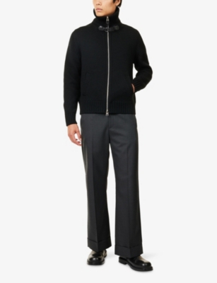 TOM FORD: Buckle Zip-Through Wool Cardigan