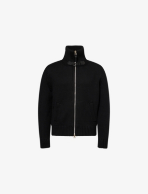 TOM FORD: Buckle Zip-Through Wool Cardigan