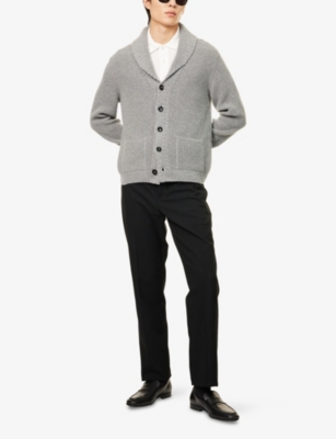 TOM FORD: Shawl Ribbed Cashmere-Knit Cardigan