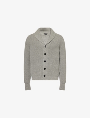 TOM FORD: Shawl Ribbed Cashmere-Knit Cardigan