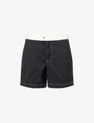 TOM FORD: Contrast-Trim Belted Swim Shorts