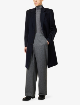 TOM FORD: Notched-Lapel Long-Sleeve Wool Cashmere Blend Overcoat